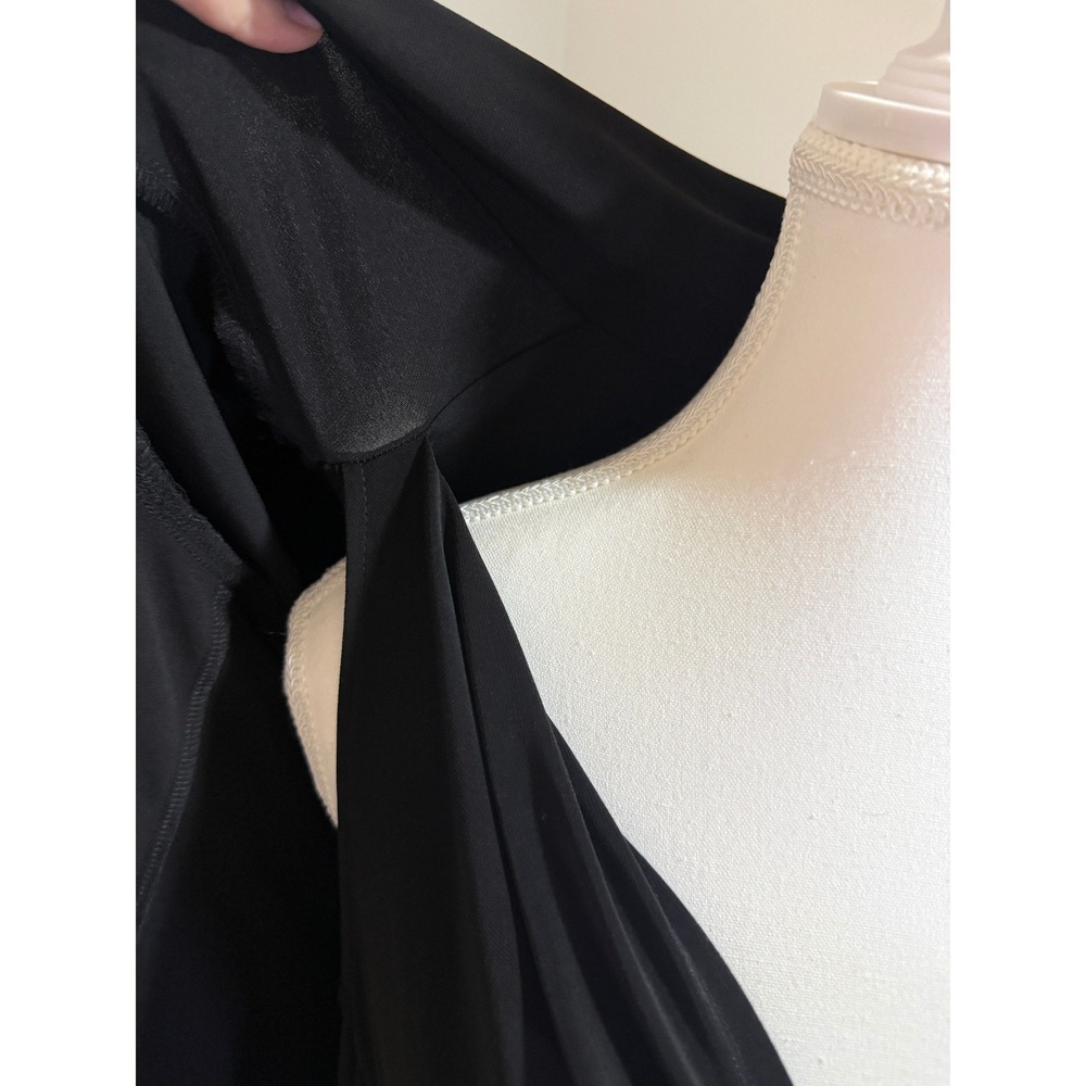 Jones New York Dress Women 14 Black Drape Neck Sheath Attached Cardigan Layered‎ - Picture 5 of 8